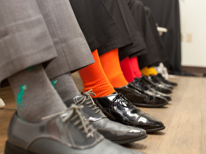 Groom's funky socks at a Middlesex County Wedding